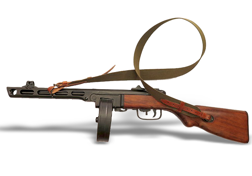 Макет Автомата ППШ (пистолета-пулемёта Шпагина) с ремнем купить в МосквеDE-9301