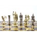 Шахматный набор "Лучники" золото/серебро коричневая доска 44x44 см