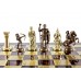Шахматный набор "Лучники" золото/бронза красная доска 44x44 см