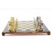 Шахматный набор "Греко-Римский" золото/серебро коричневая доска 44x44 см