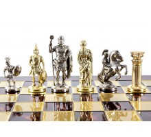 Шахматный набор "Греко-Римский" золото/серебро красная доска 44x44 см