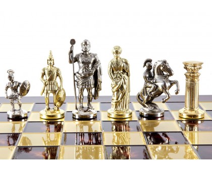 Шахматный набор "Греко-Римский" золото/серебро красная доска 44x44 см