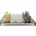 Шахматный набор "Греко-Римский" золото/антик зеленая доска 44x44 см