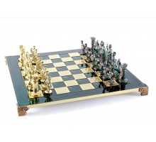 Шахматный набор "Греко-Римский" золото/антик зеленая доска 44x44 см