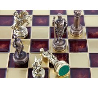 Шахматный набор "Греко-Римский" золото/бронза красная доска 44x44 см