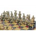 Шахматный набор "Рыцари Средневековья" золото/серебро красная доска 44x44 см