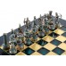 Шахматный набор "Лучники" золото/антик зеленая доска 28x28 см