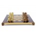 Шахматный набор "Лучники" золото/бронза красная доска 28х28 см