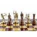 Шахматный набор "Лучники" золото/бронза красная доска 28х28 см