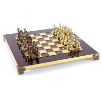 Шахматный набор "Греко-Римский" золото/бронза красная доска 28x28 см