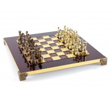 Шахматный набор "Греко-Римский" золото/бронза красная доска 28x28 см