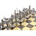 Шахматный набор "Греческая Мифология" золото/серебро коричневая доска 36x36 см