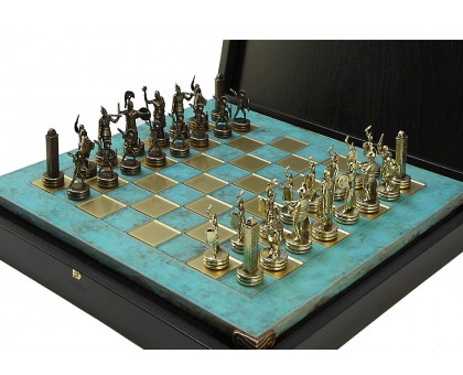 Шахматный набор "Греческая Мифология" золото/бронза патинированная доска 36x36 см