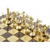 Шахматный набор "Греческая Мифология" золото/бронза коричневая доска 36x36 см
