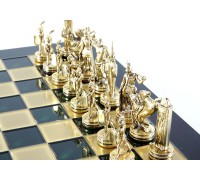 Шахматный набор "Греческая Мифология" золото/бронза зеленая доска 36x36 см