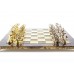 Шахматный набор "Подвиги Геракла" золото/серебро коричневая доска 36x36 см