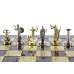 Шахматный набор "Греческие Боги" золото/серебро коричневая доска 36x36 см