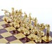 Шахматный набор "Олимпийские Игры" золото/бронза красная доска 36x36 см