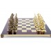 Шахматный набор "Ренессанс" золото/бронза красная доска 36x36 см