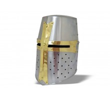 Шлем крестоносца с латунной отделкой