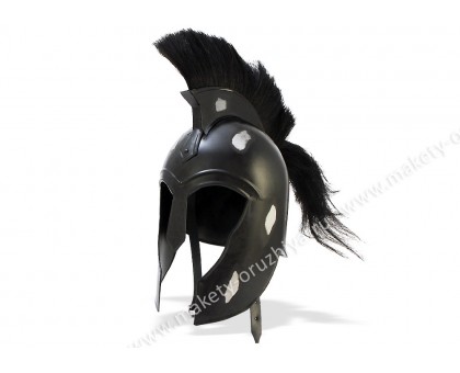 Шлем Коринфский черный с черным плюмажем