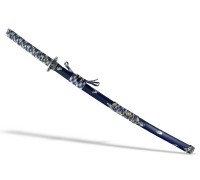 Японский меч катана серебристо-синий
