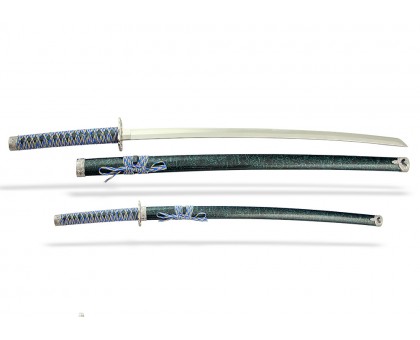 Набор самурайских мечей 2 шт. ножны зеленый мрамор