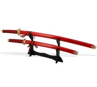 Набор самурайских мечей 2 шт. ножны алый мрамор