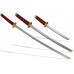 Набор самурайских мечей 3 шт. красный мрамор