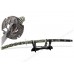 Самурайский меч Тати/Тачи черные ножны цуба серебро
