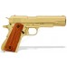 Пистолет Кольт м1911а1 золотой 45 калибра (Colt m1911a1) деревянные накладки разборный