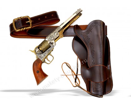 Кобура кожаная для 1 револьвера темно-коричневая