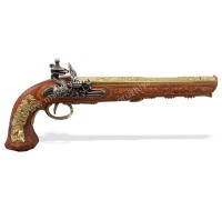 Пистоль дуэльный кремневый Бутэ Франция 1810 г. латунь