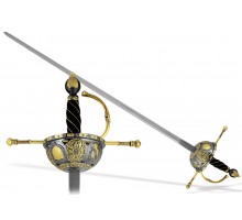 Шпага испанская "Казолета" XVI в. черно-золотая