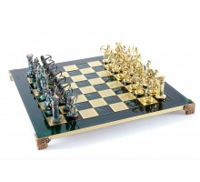 Шахматный набор "Лучники" золото/антик зеленая доска 44x44 см