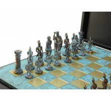 Шахматный набор "Греко-Римский" бронза/патина патинированная доска 44x44 см