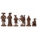 Шахматный набор "Рыцари Средневековья" бронза/патина синяя доска 44x44 см