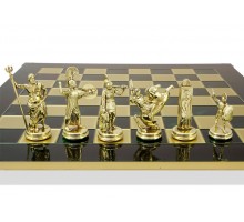 Шахматный набор "Греческая Мифология" золото/бронза зеленая доска 54x54 см