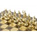 Шахматный набор "Греко-Римский" золото/серебро коричневая доска 28x28 см
