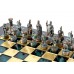 Шахматный набор "Греко-Римский" золото/антик зеленая доска 28x28 см