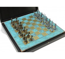 Шахматный набор "Греческая Мифология" бронза/патина патинированная доска 36x36 см