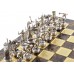 Шахматный набор "Олимпийские Игры" золото/серебро коричневая доска 36x36 см