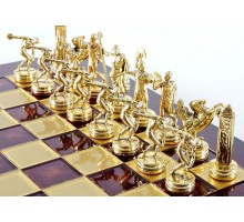 Шахматный набор "Олимпийские Игры" золото/бронза красная доска 36x36 см