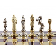 Шахматный набор "Ренессанс" золото/серебро красная доска 36x36 см