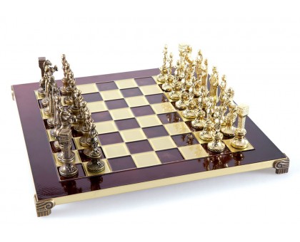 Шахматный набор "Ренессанс" золото/бронза красная доска 36x36 см