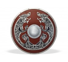 Щит круглый Викинга «Рагнар» деревянный с умбоном 