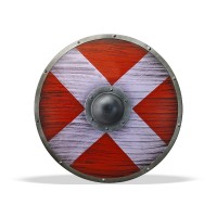 Щит круглый Викинга деревянный с умбоном «Крест»