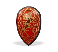 Щит каплевидный средневековый «Геральдический лев» с кельтским орнаментом