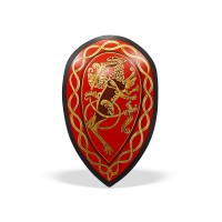 Щит каплевидный средневековый «Геральдический лев» с кельтским орнаментом