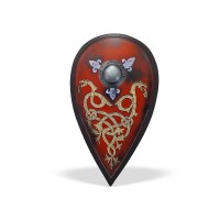 Щит каплевидный средневековый «Два дракона» в скандинавском стиле